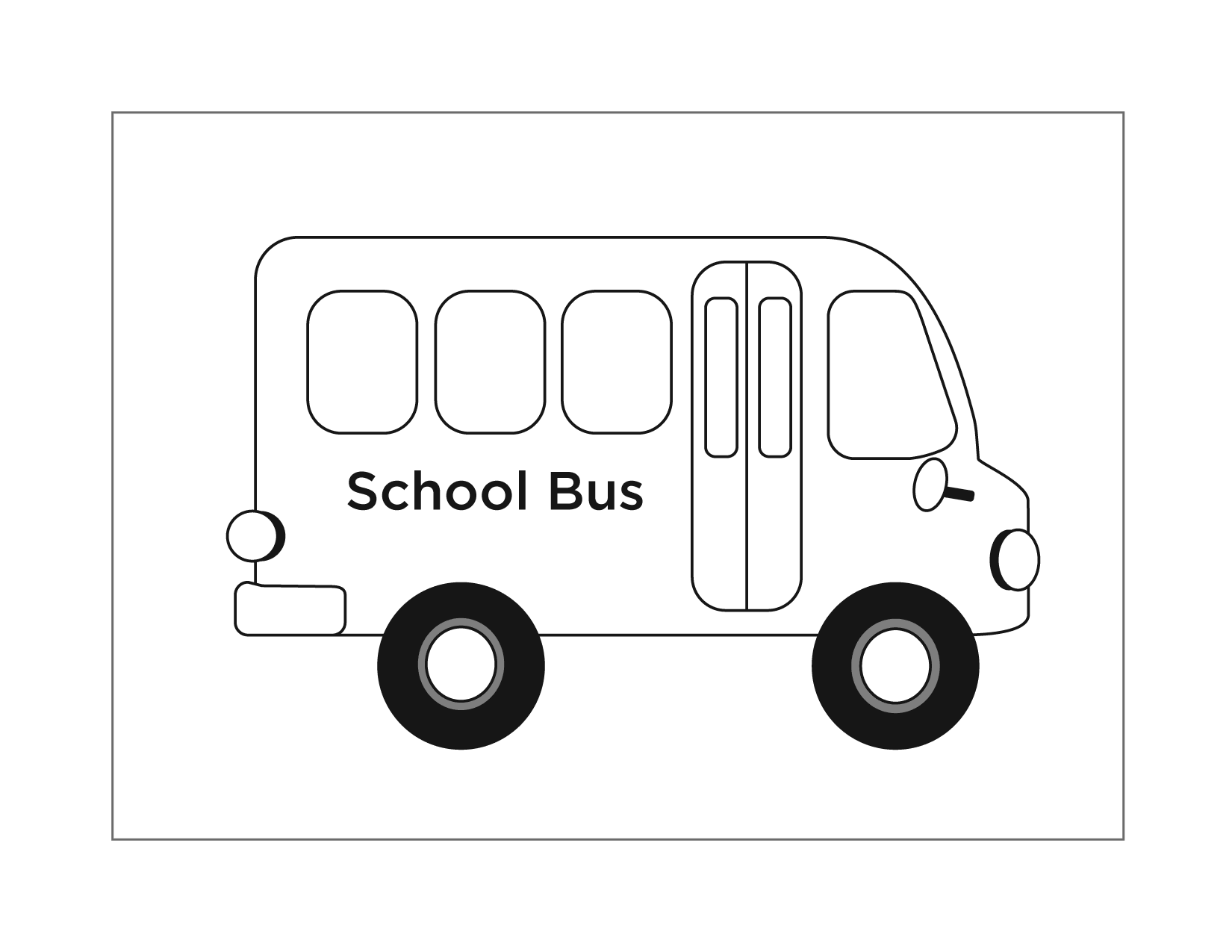Cute School Bus Coloring Page