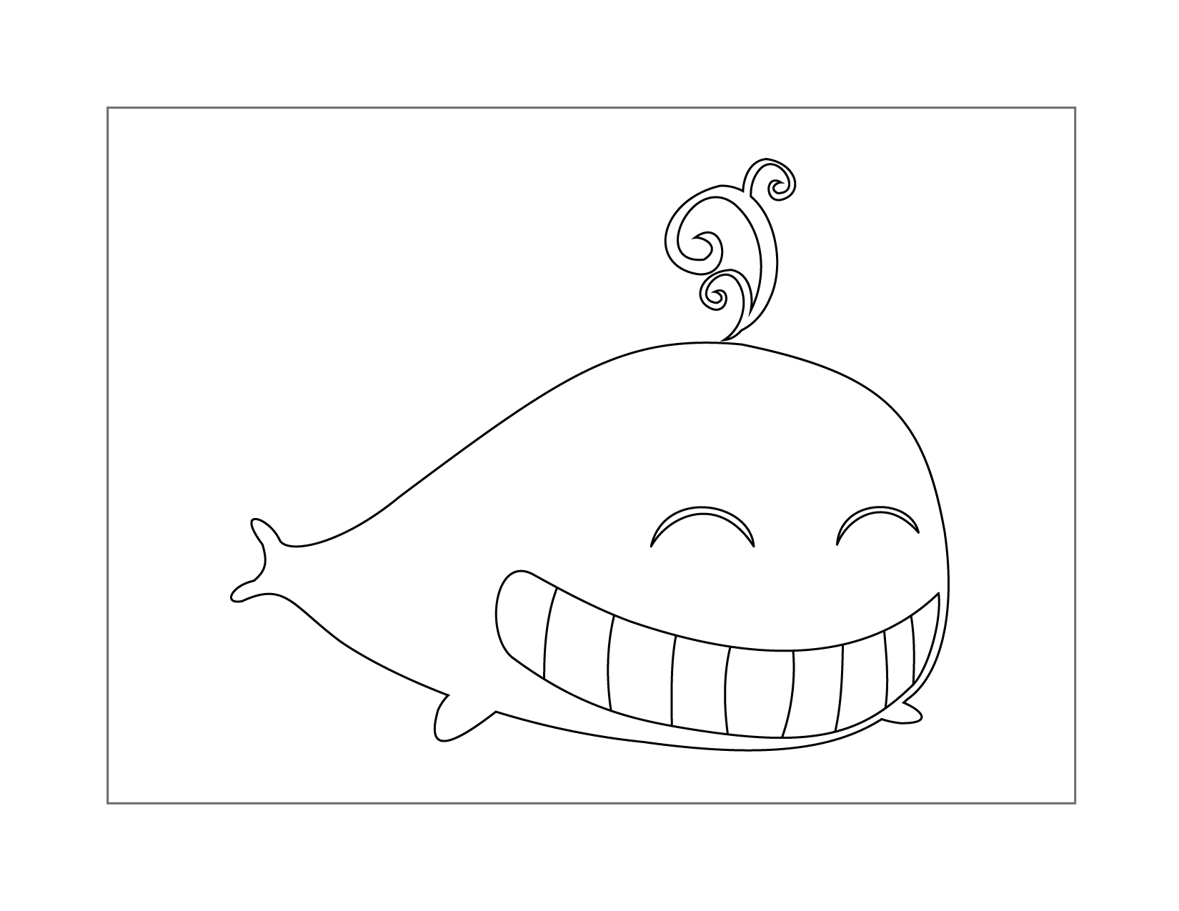 Cute Smiling Whale Coloring Pages