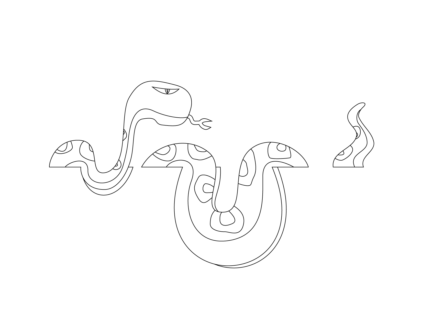 Cute Snake Climbing Coloring Page