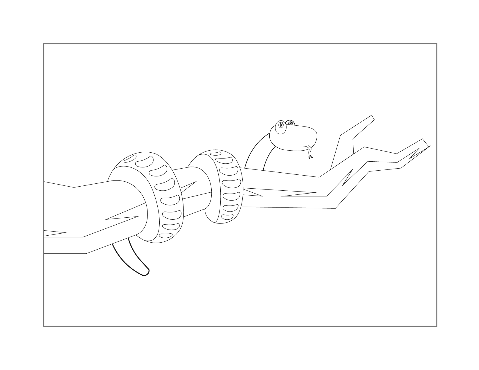 Cute Snake In A Tree Coloring Page