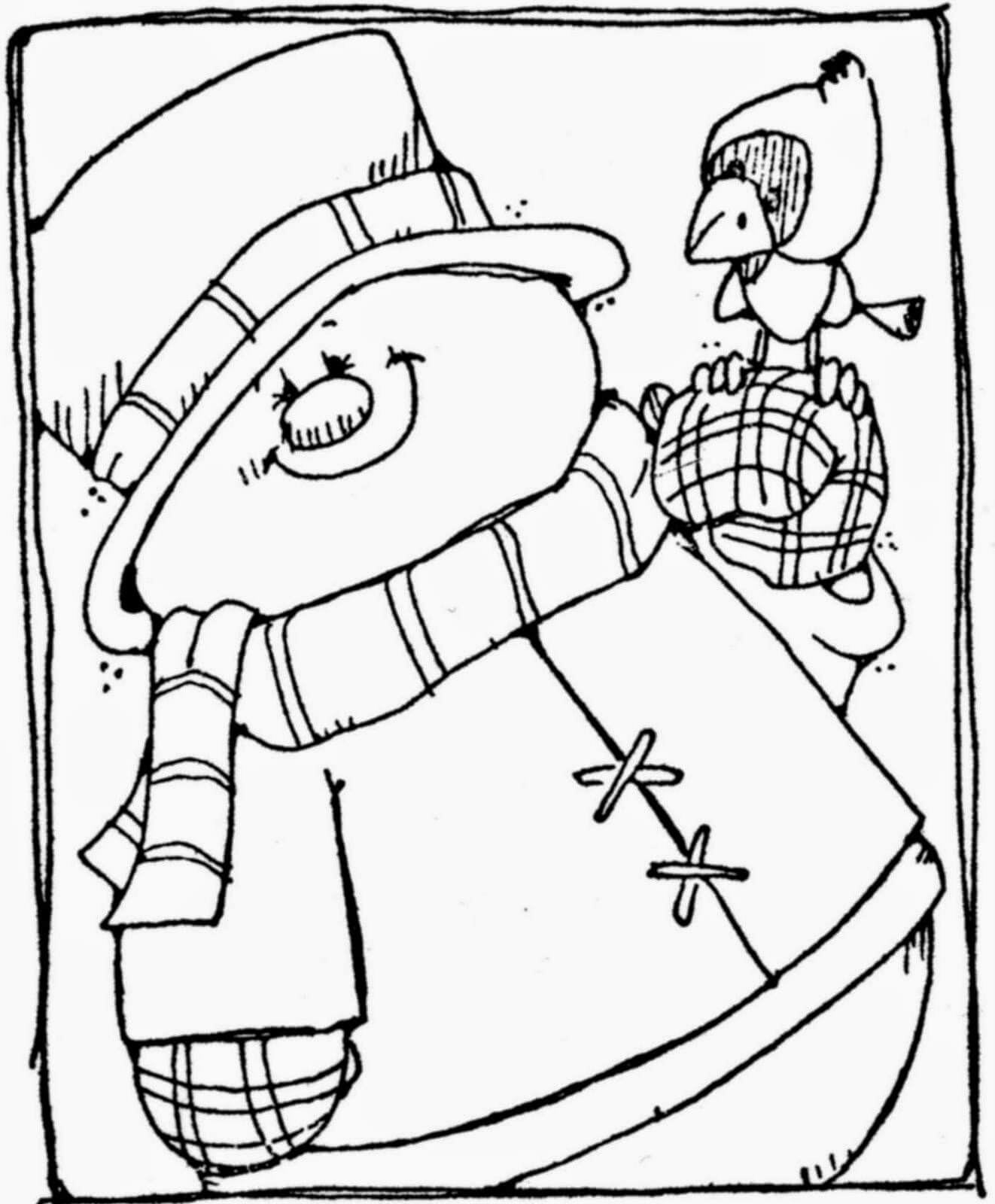 Cute Snowman Coloring Page Printable
