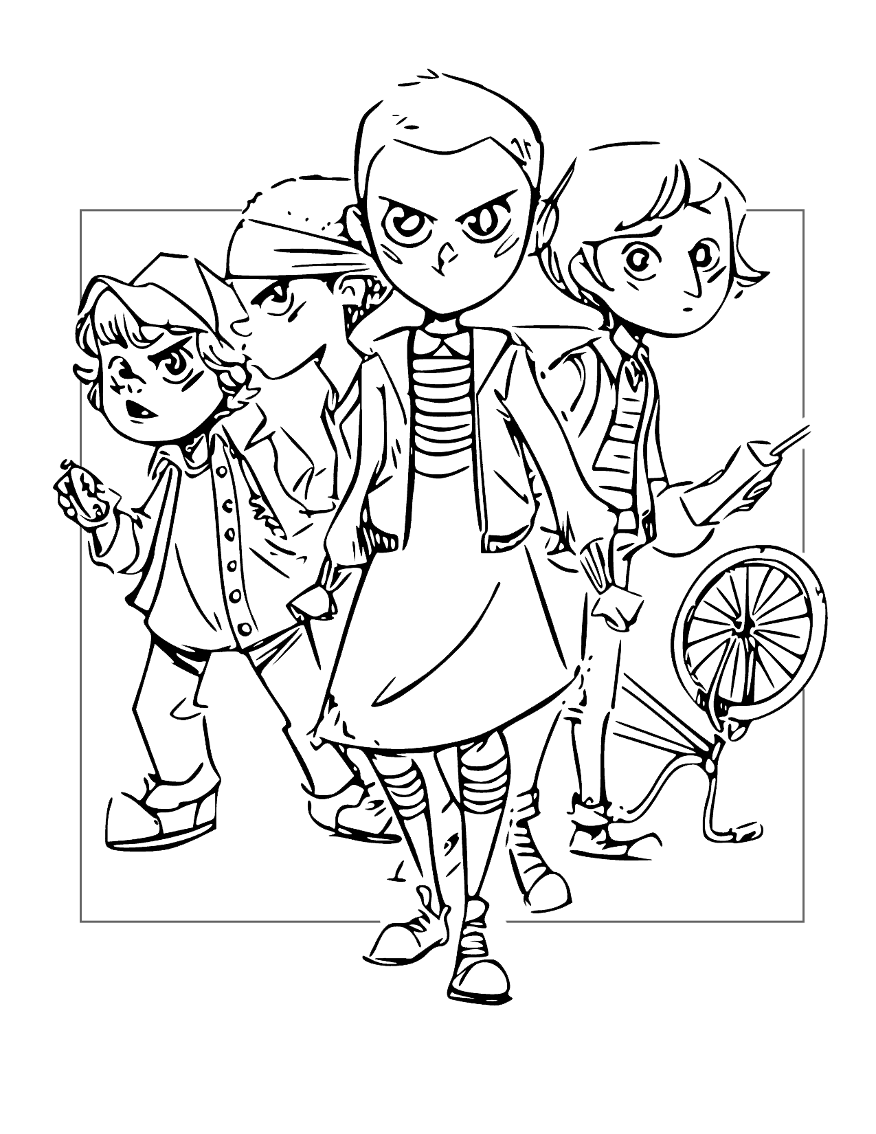 Cute Stranger Things Coloring Page