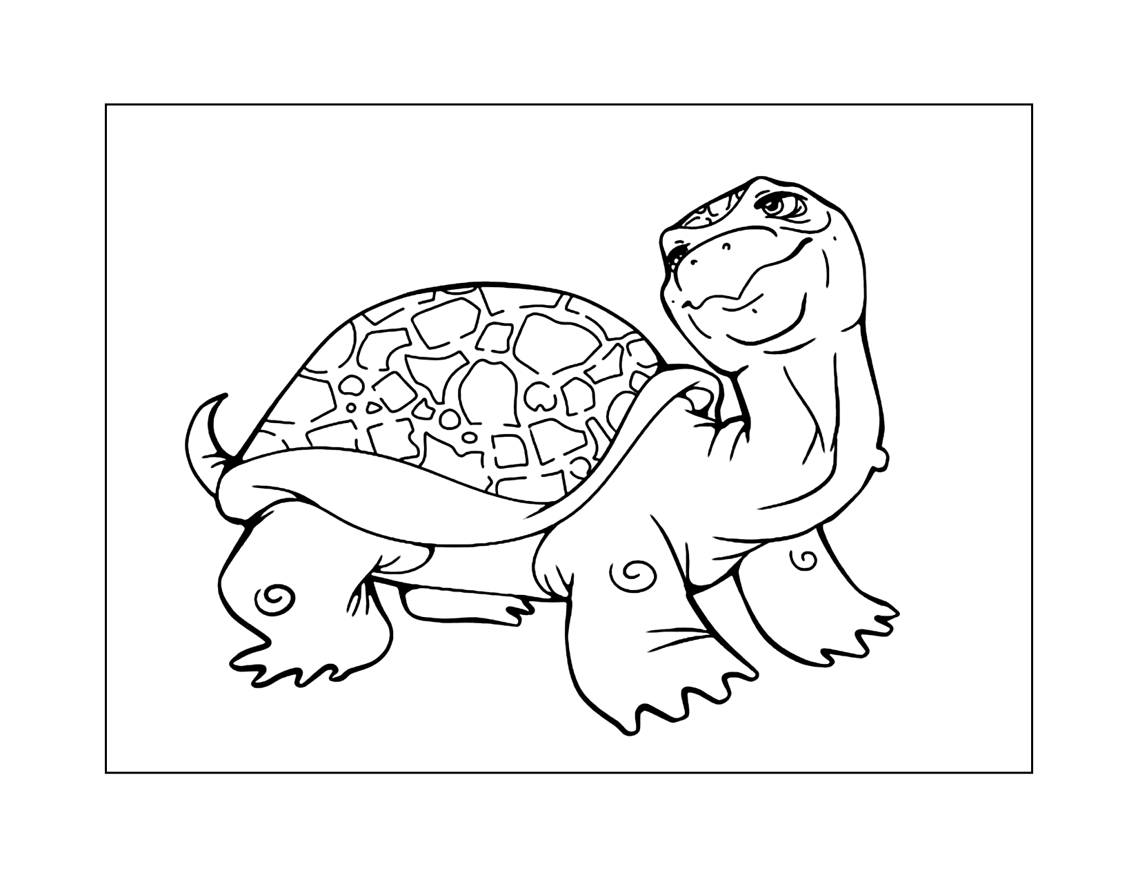 Cute Turtle Animal Coloring Page