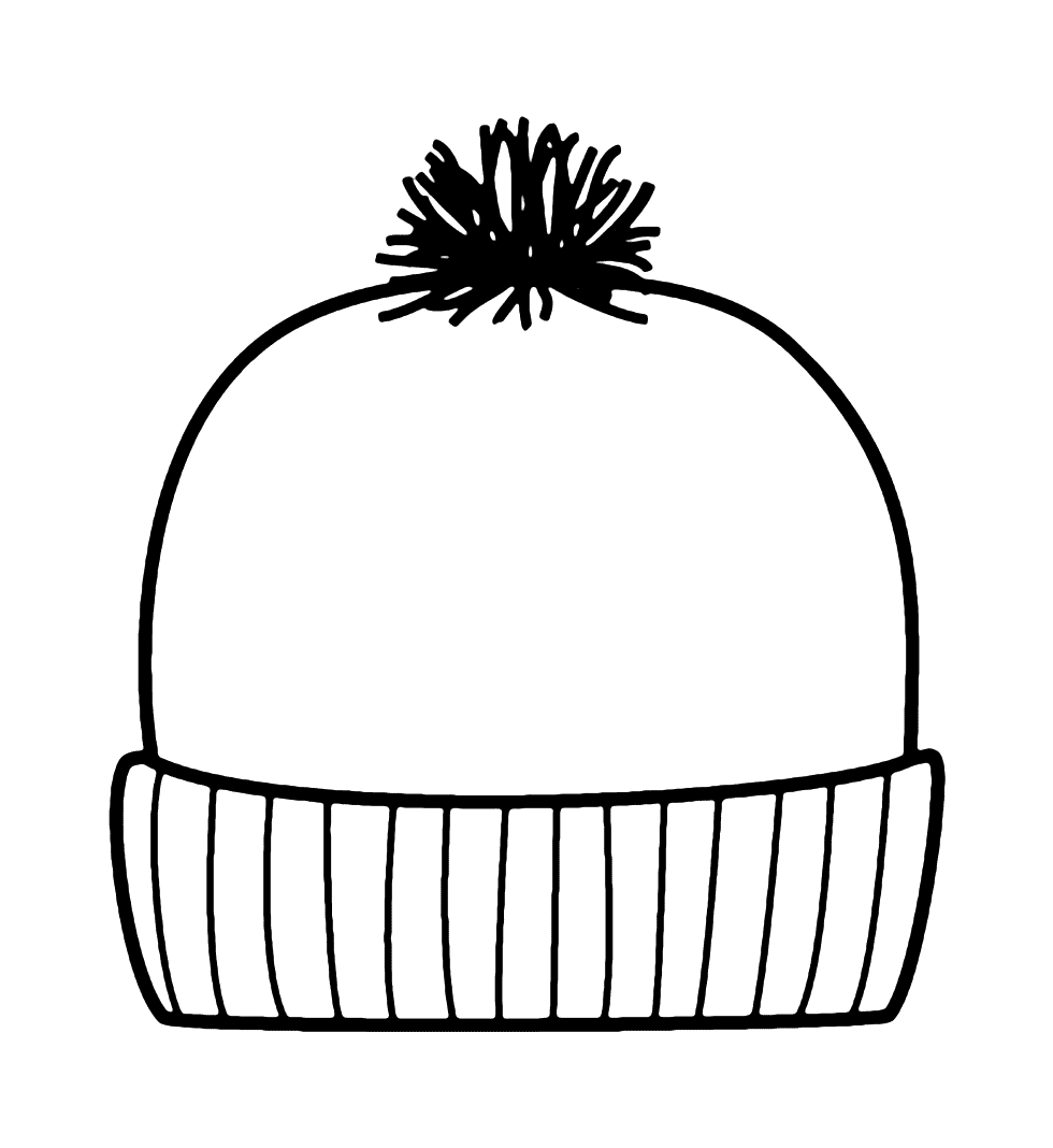 Cute Winter Beanie Hat Coloring Page