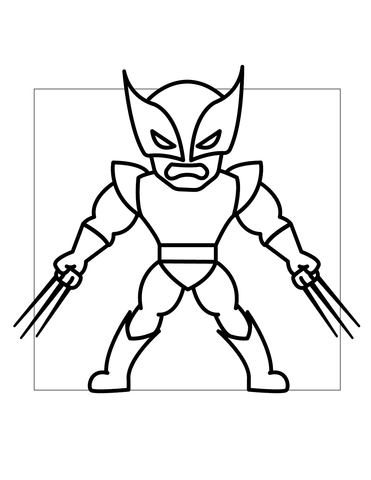 Cute Wolverine Character Coloring Page
