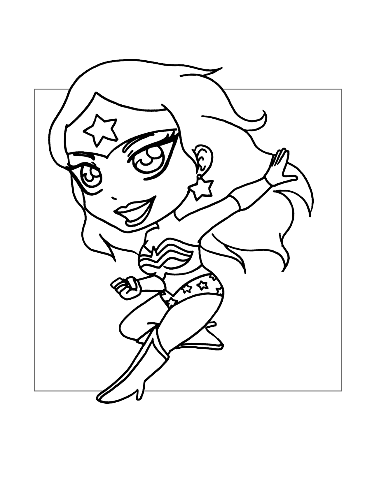 Cute Wonder Woman Coloring Page
