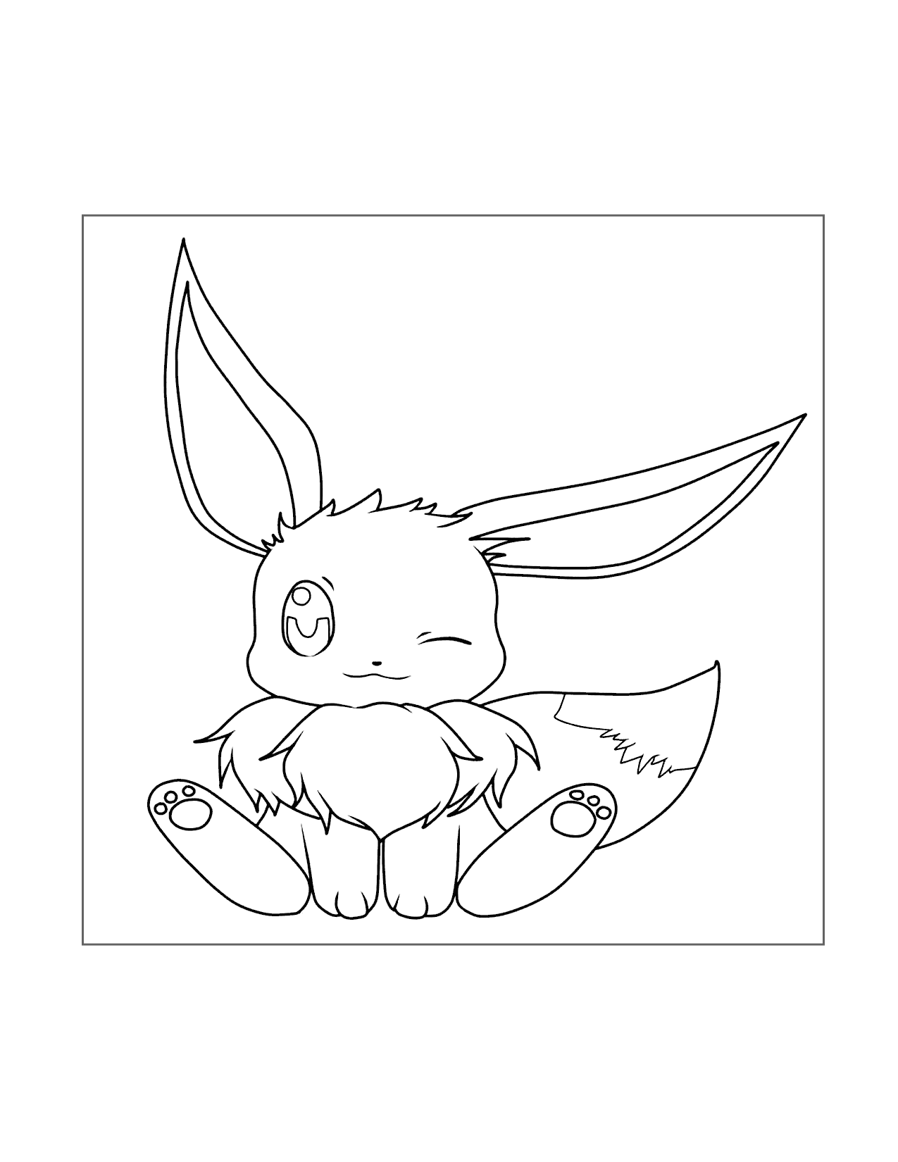 Cutest Ever Eevee Coloring Page