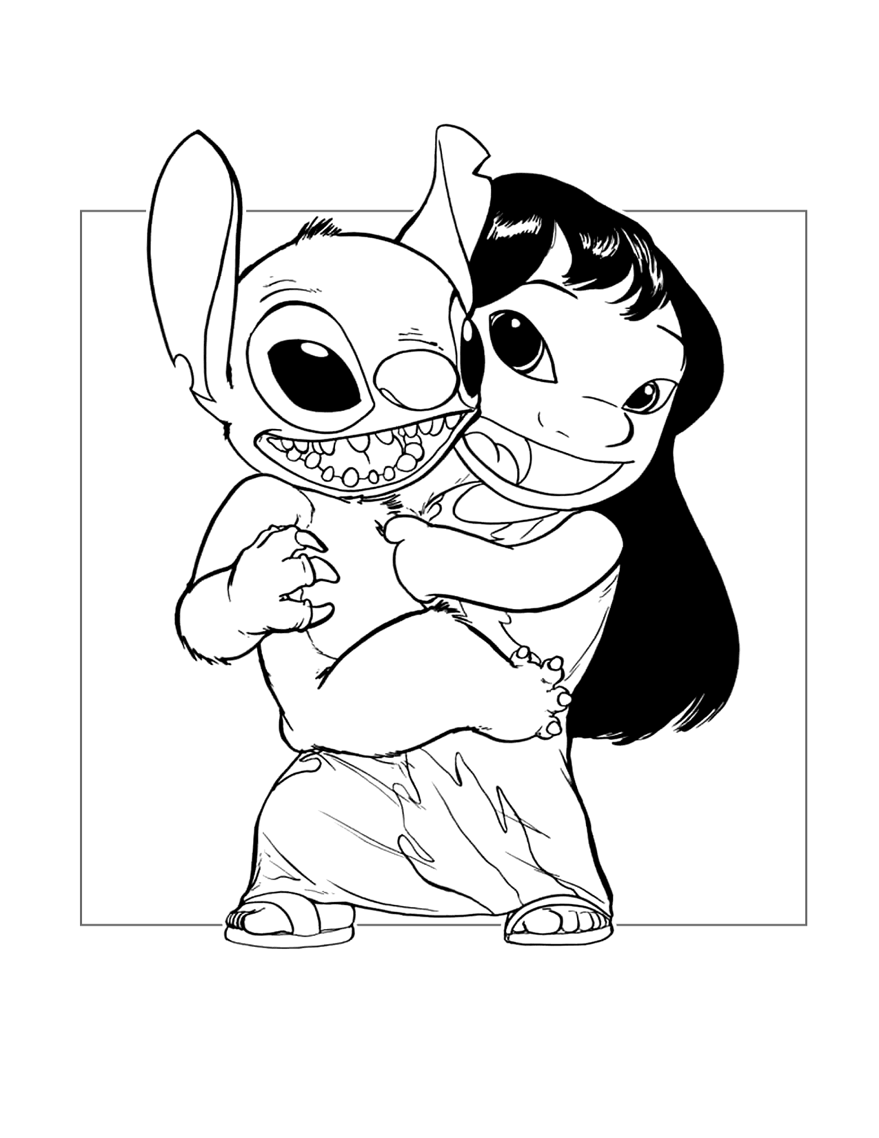 Cutest Lilo And Stitch Coloring Page
