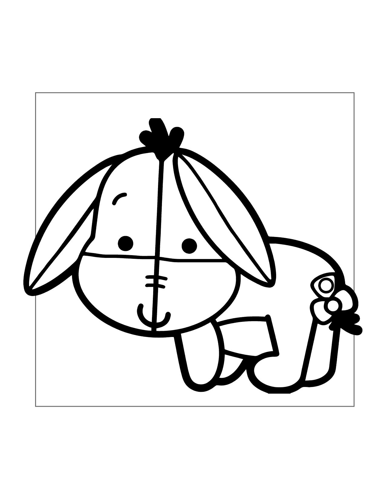 Cutie Doodle Eeyore Coloring Page