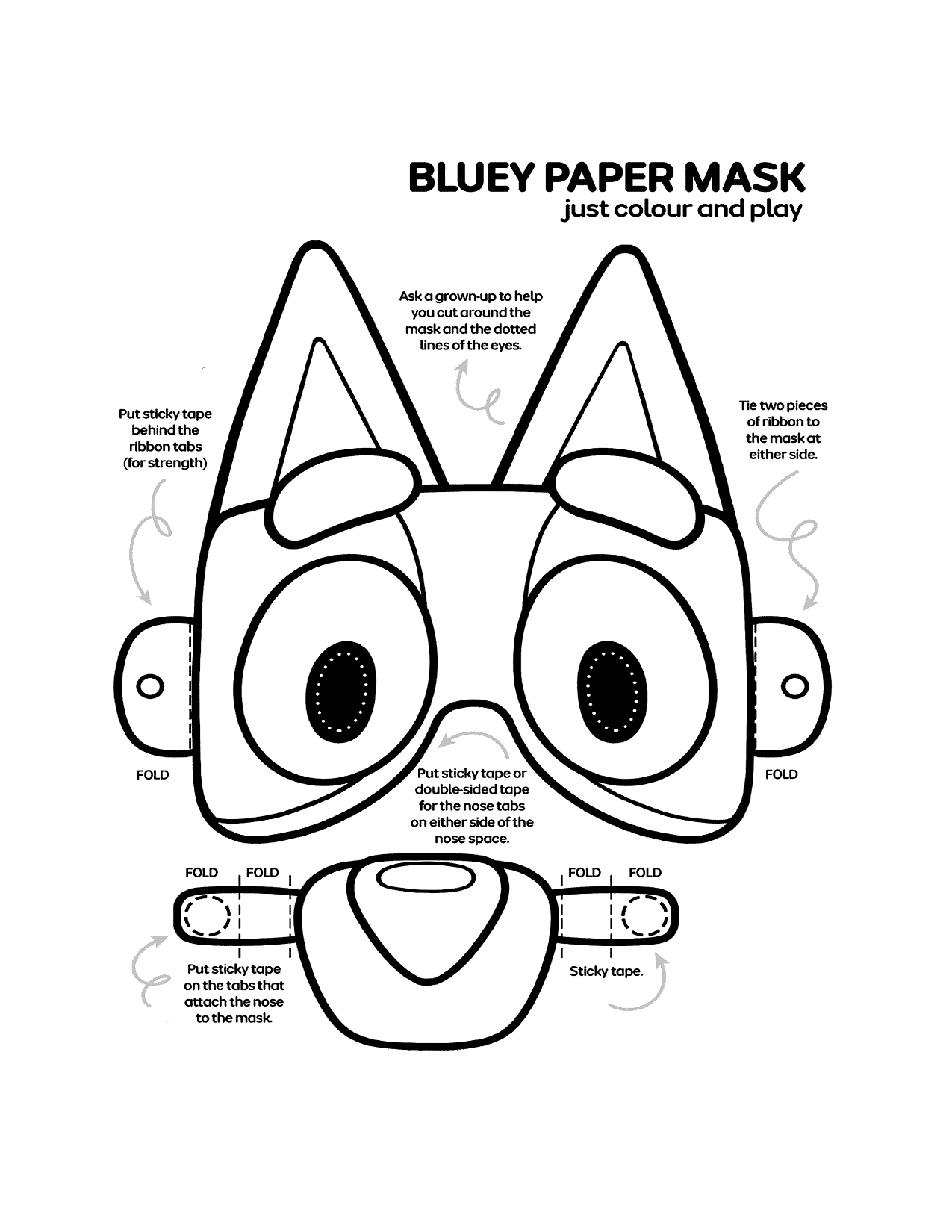 Cutout Bluey Mask Activity