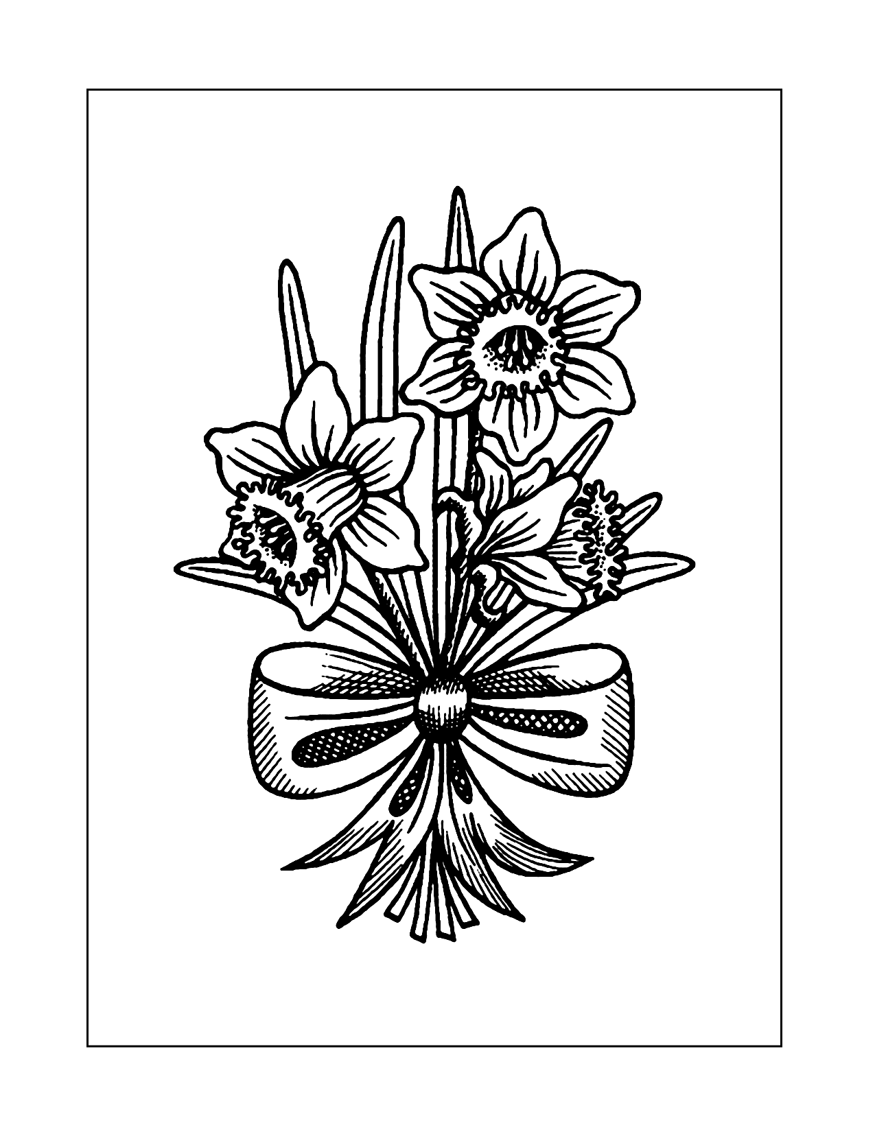 Daffodil Bouquet Coloring Page