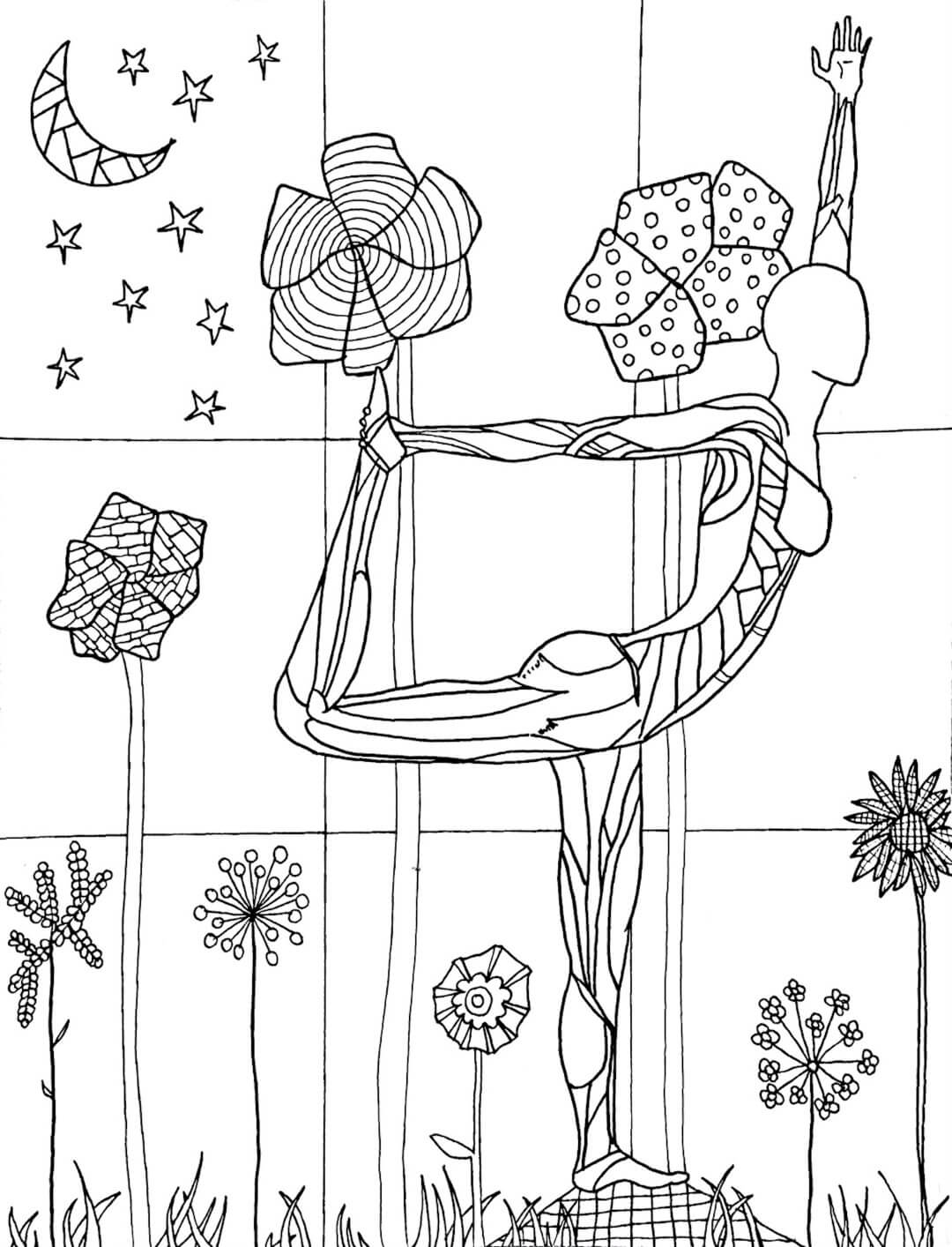 Dance Pose Yoga Coloring Page