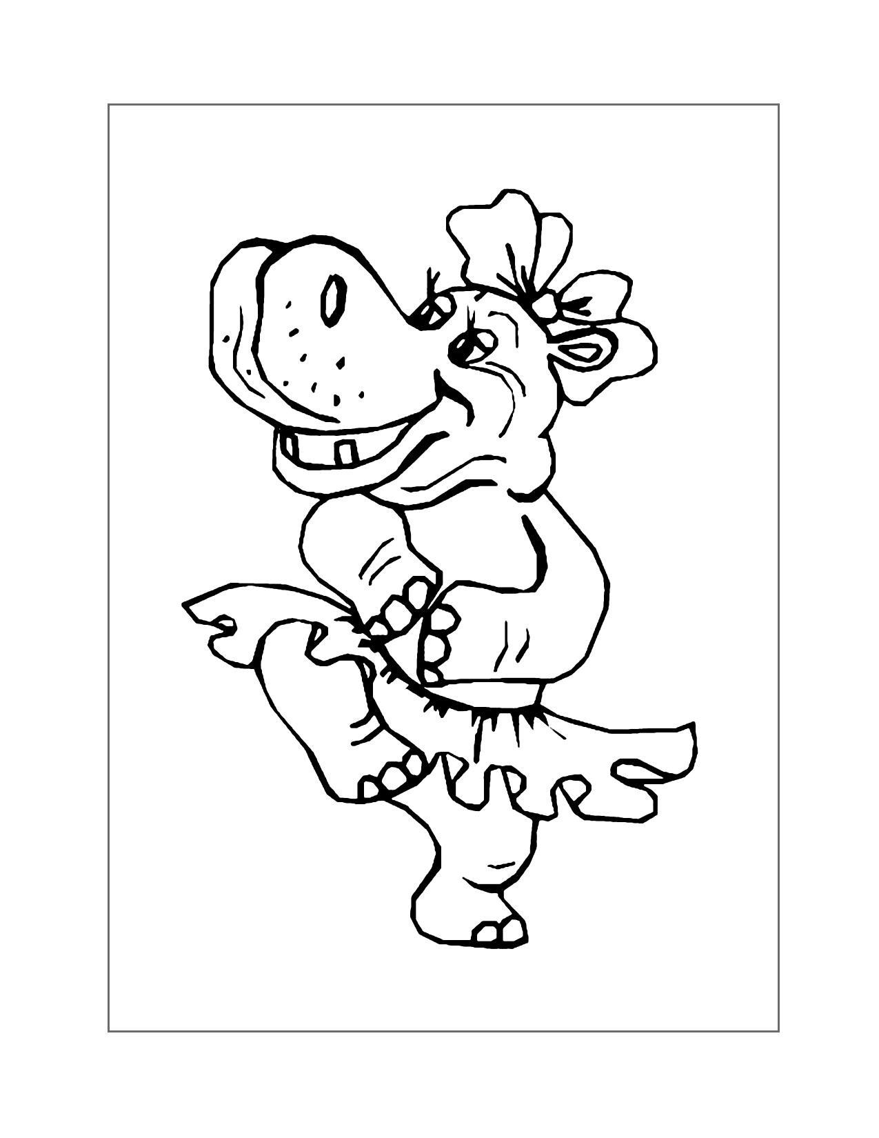 Dancing Hippo Coloring Page