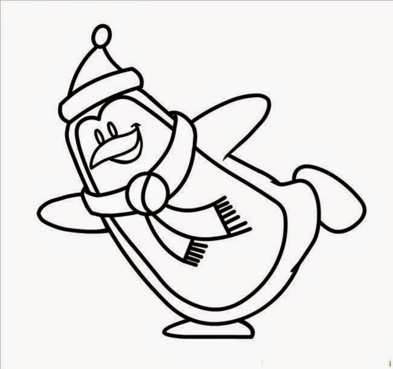 Dancing Penguin Coloring Page