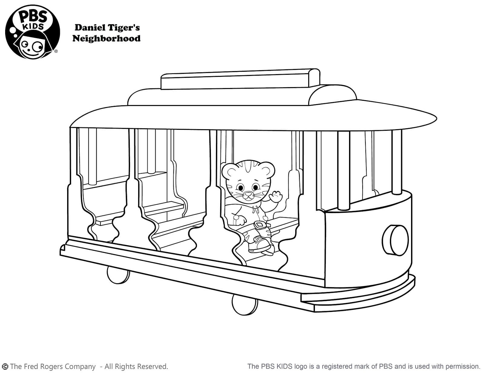 Daniel Tiger Trolley Coloring Pages
