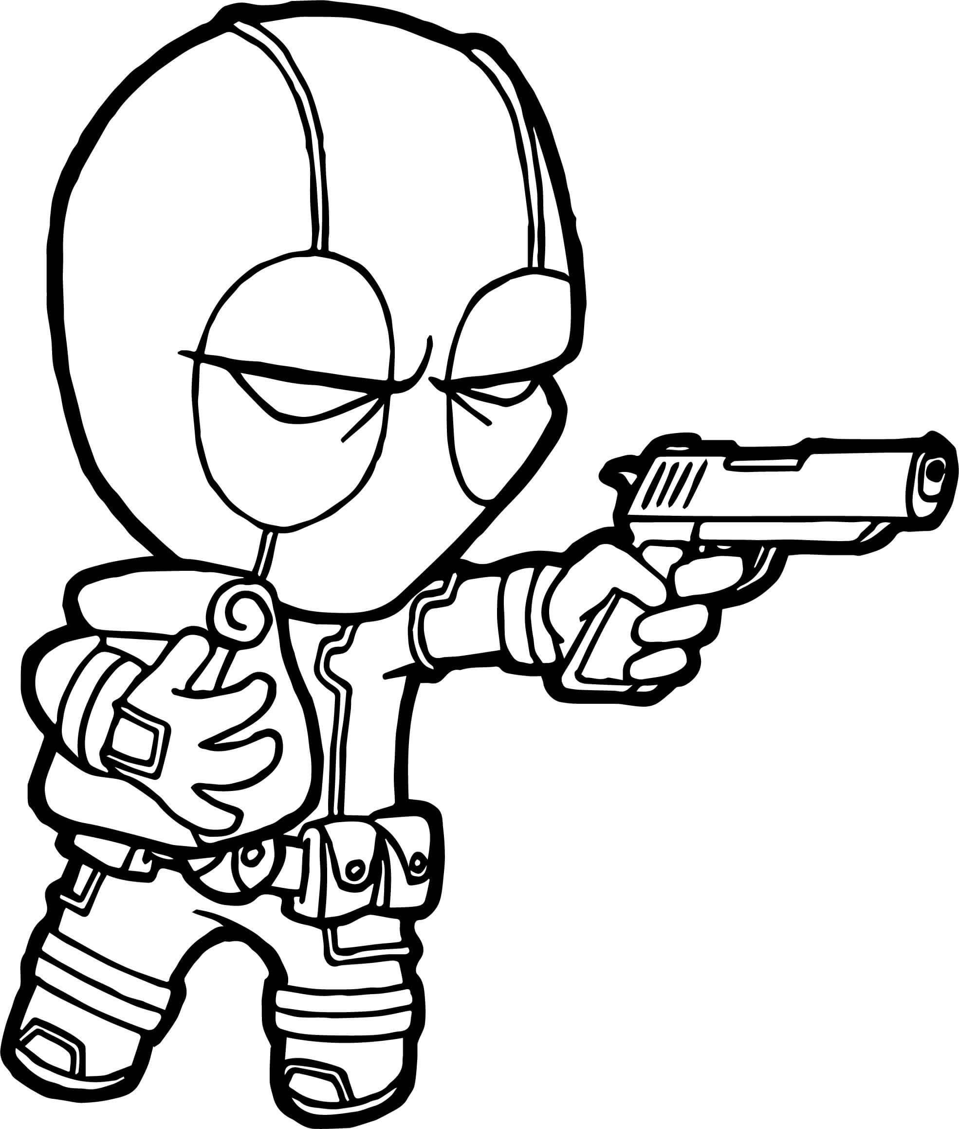 Deadpool Chibi Coloring Page