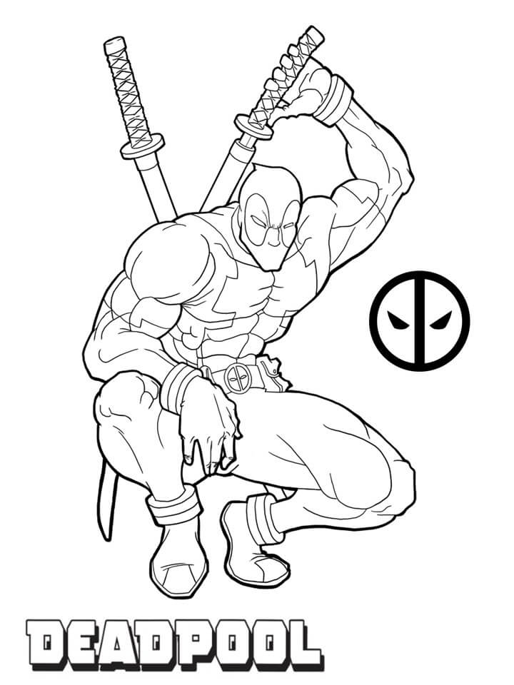 Deadpool Coloring Page Printables