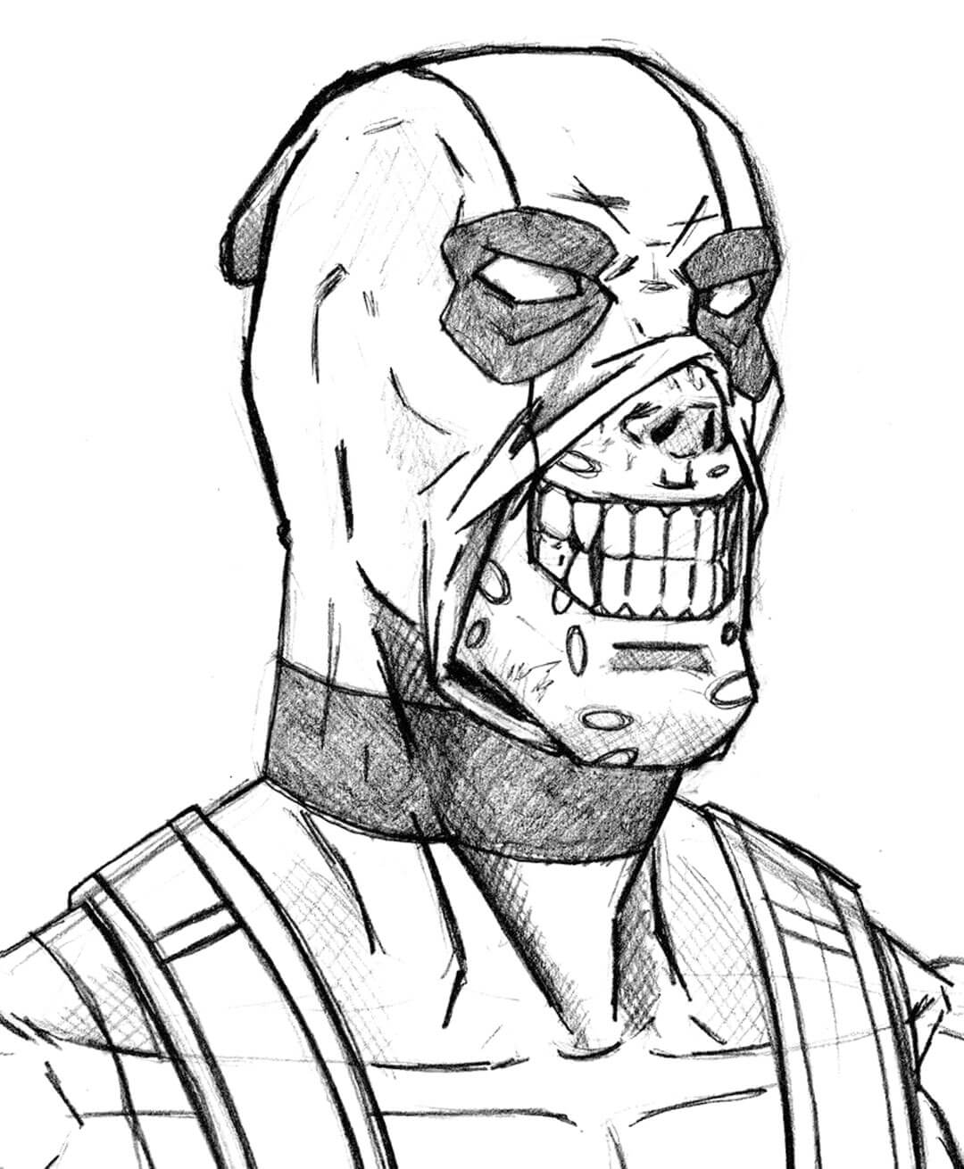 Deadpool Mask Drawing To Color