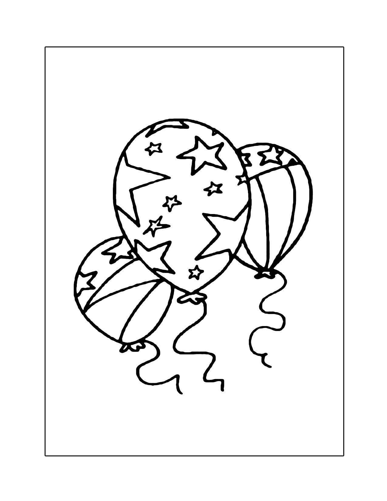 Decorated Balloons Coloring Page