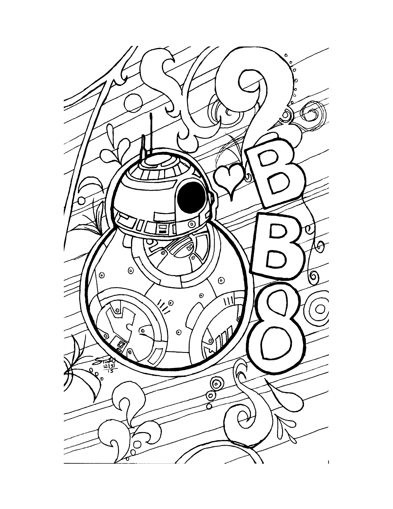Decorative Bb8 Coloring Page