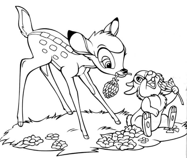Deer Bambi Animal Coloring Pages