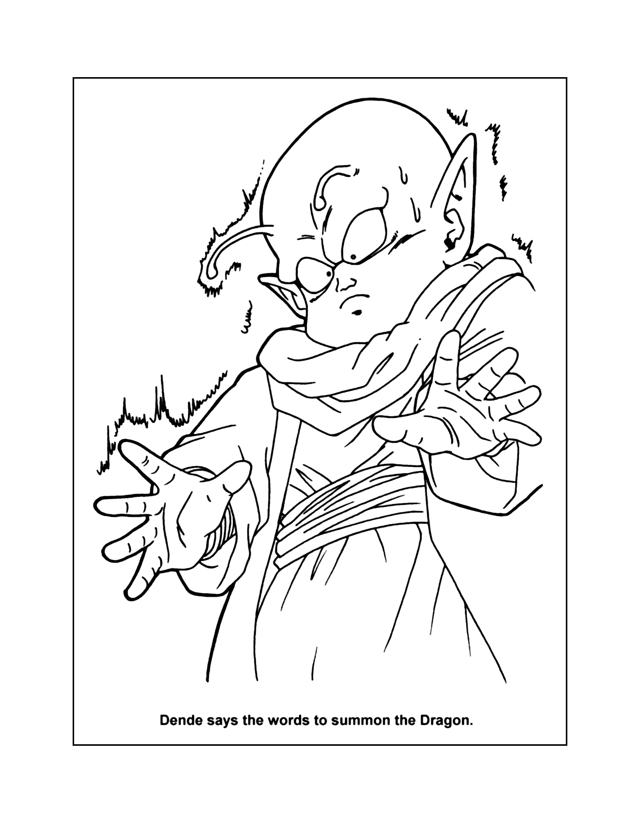 Dende Summons The Dragon Coloring Page