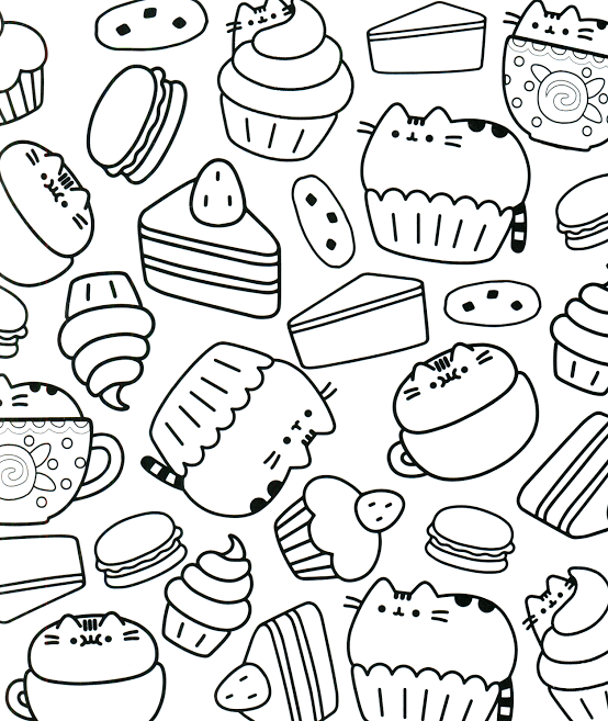 Dessert Kawaii Coloring Pages