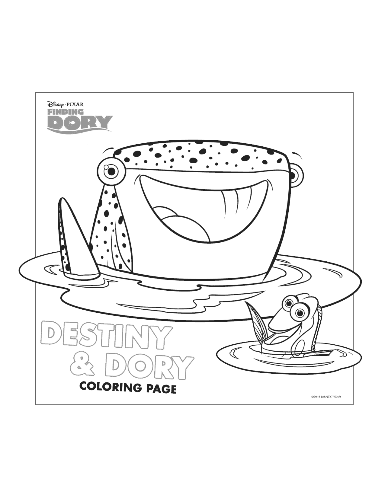 Destiny And Dory Coloring Page