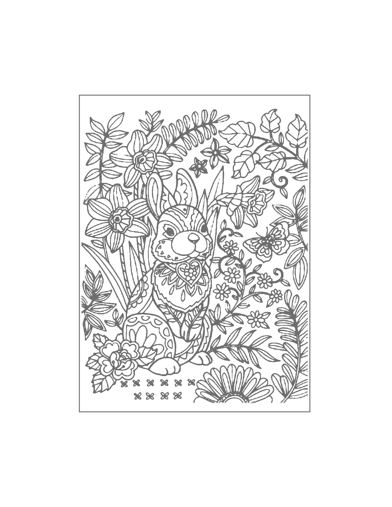 Detailed Rabbit Coloring Page