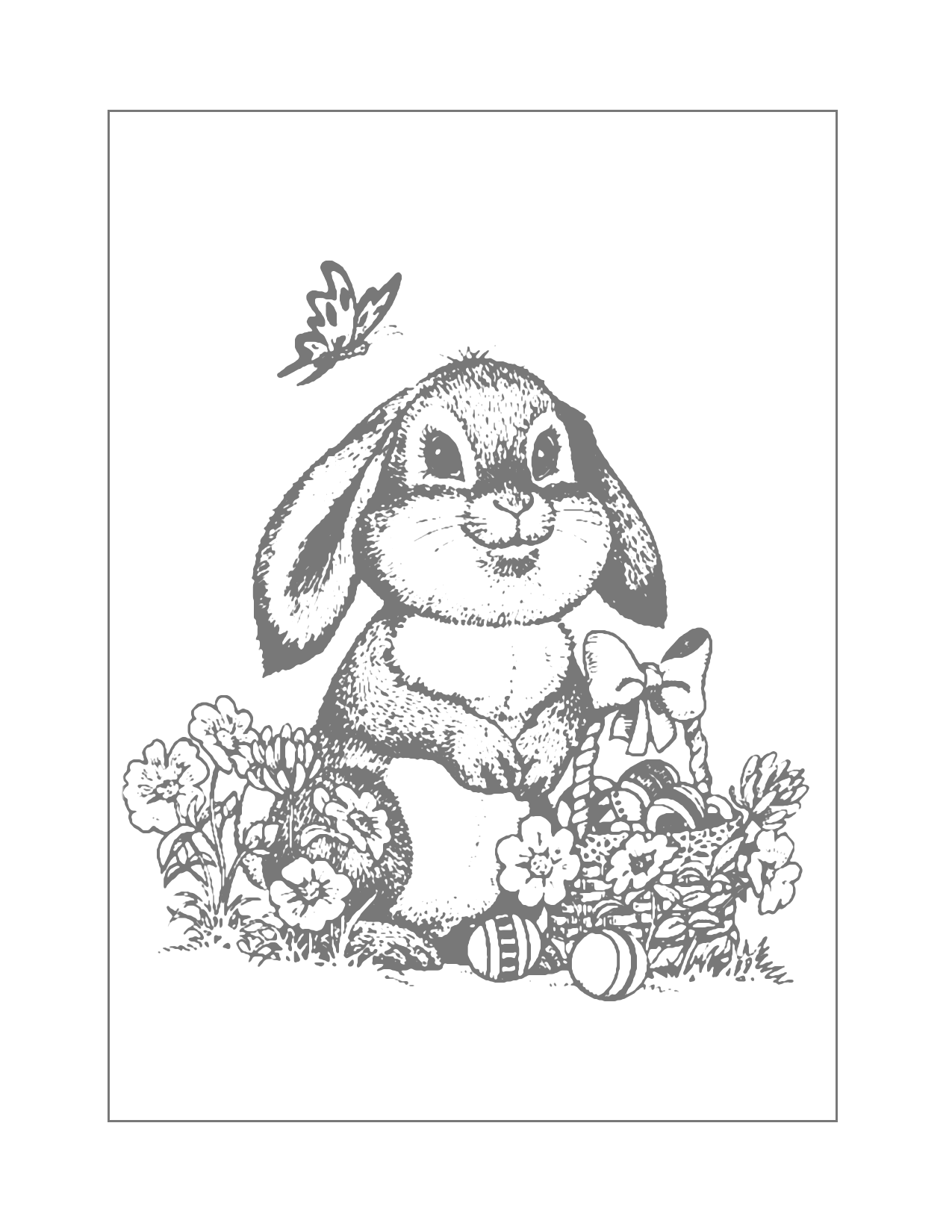 Detailed Rabbit Tracing And Coloring Page