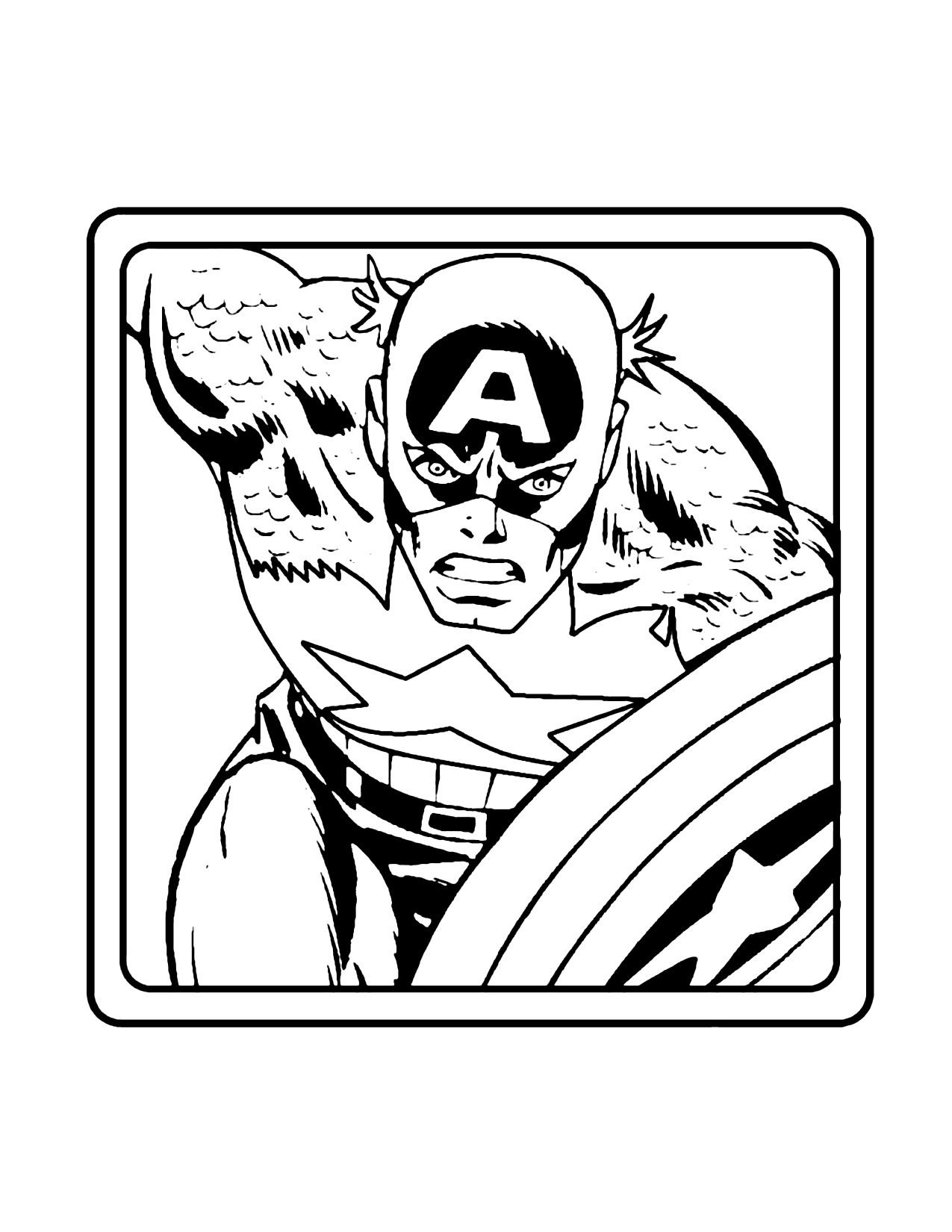 Determined Captain America Coloring Page