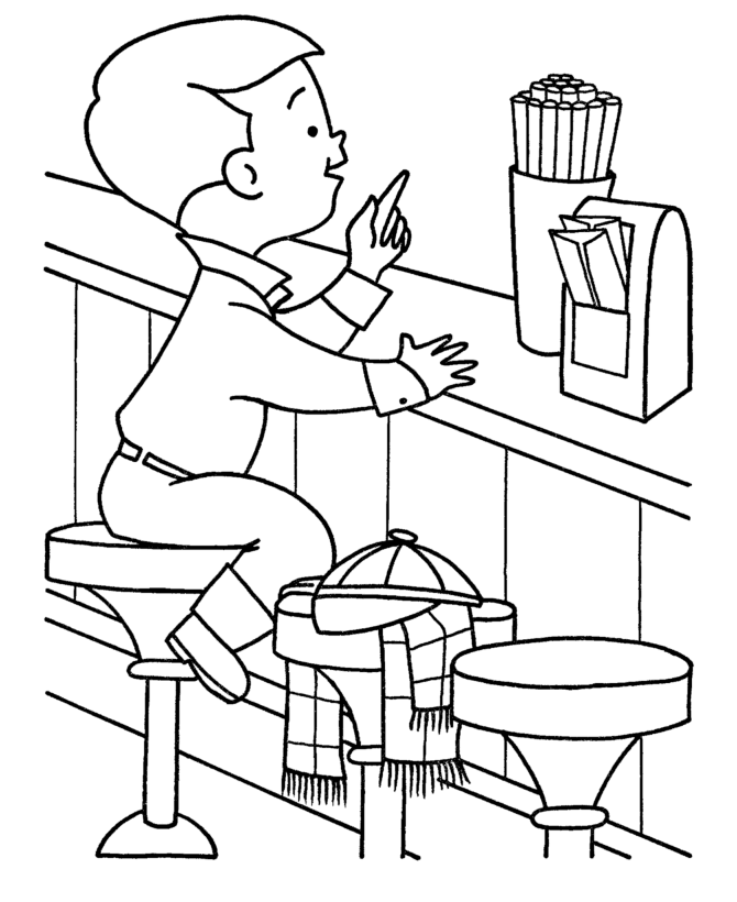 Diner Restaurant Coloring Pages