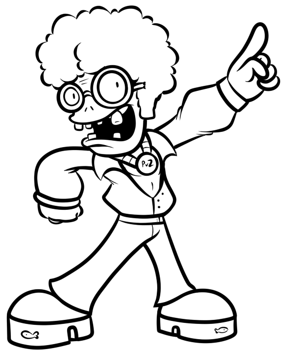 Disco Zombie Plants Vs Zombies Coloring Pages