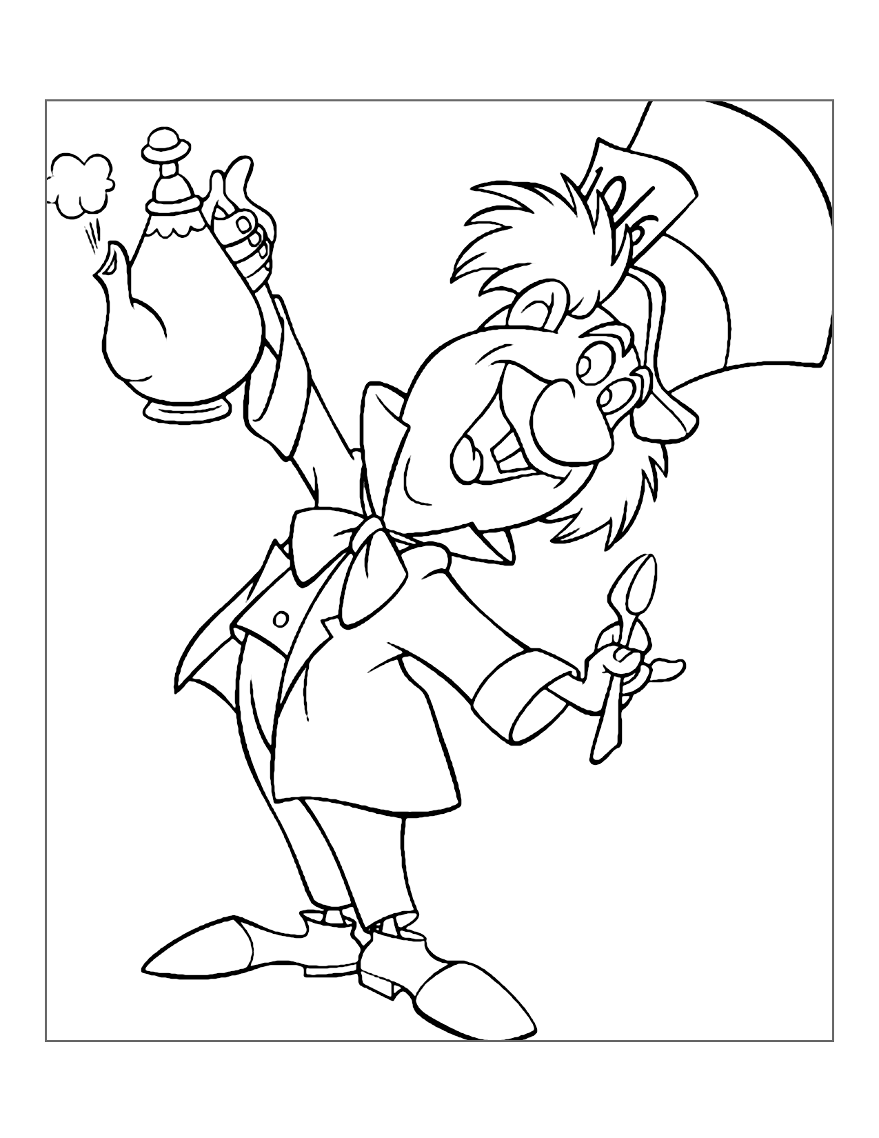 Disneys Mad Hatter Coloring Page