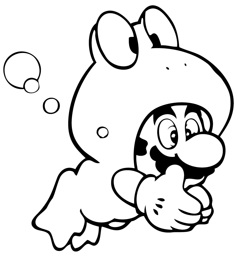 Diving Mario Coloring Page
