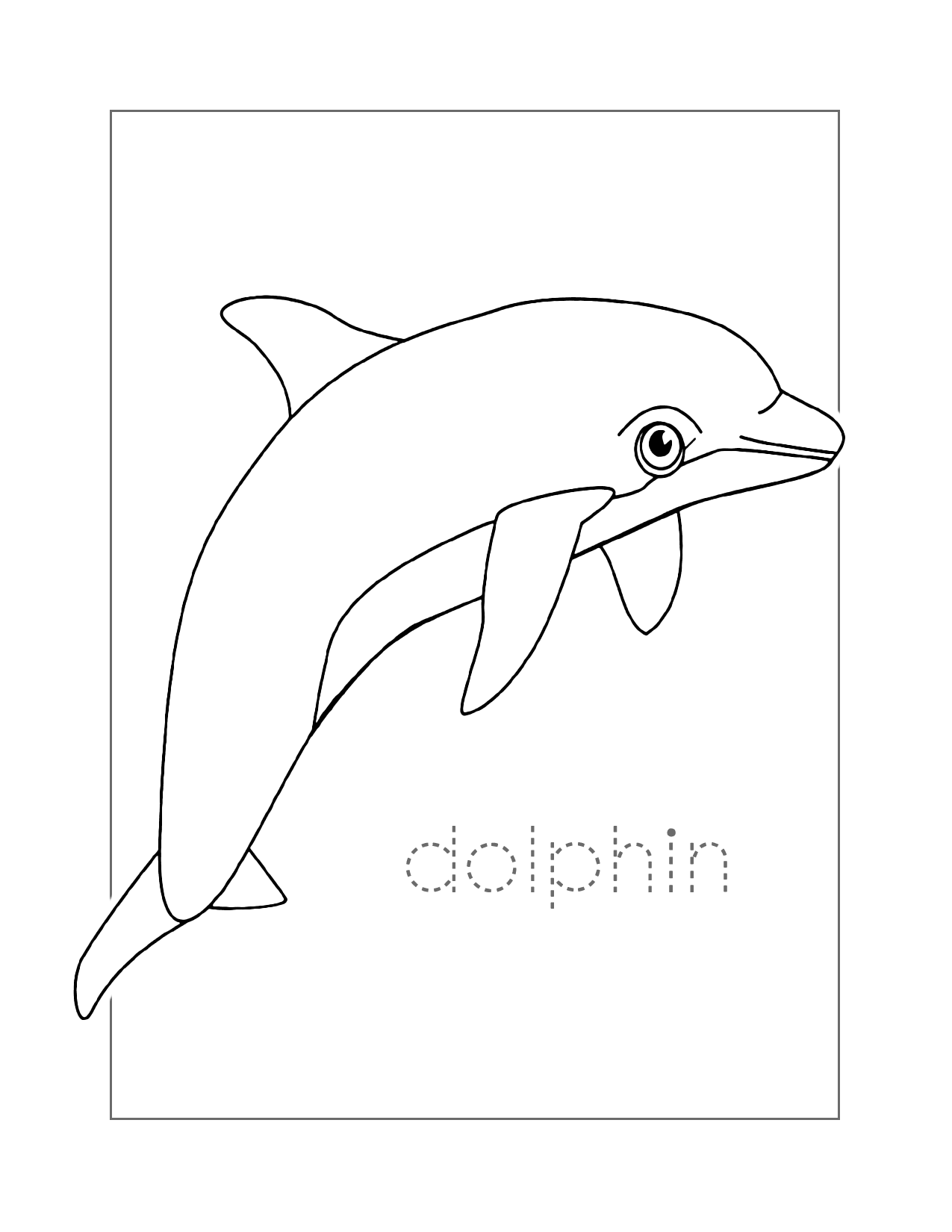 Dolphin Spelling Coloring Page