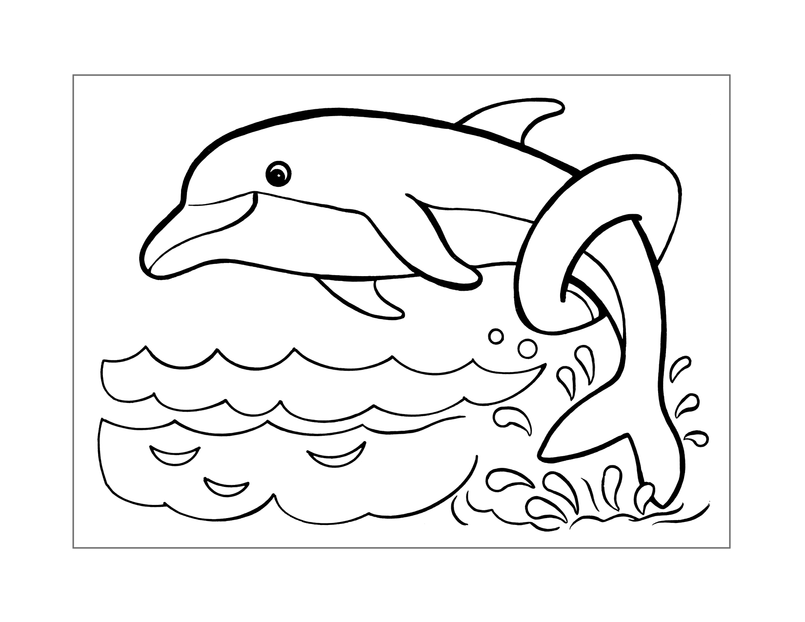 Dolphin With Innertube Coloring Page