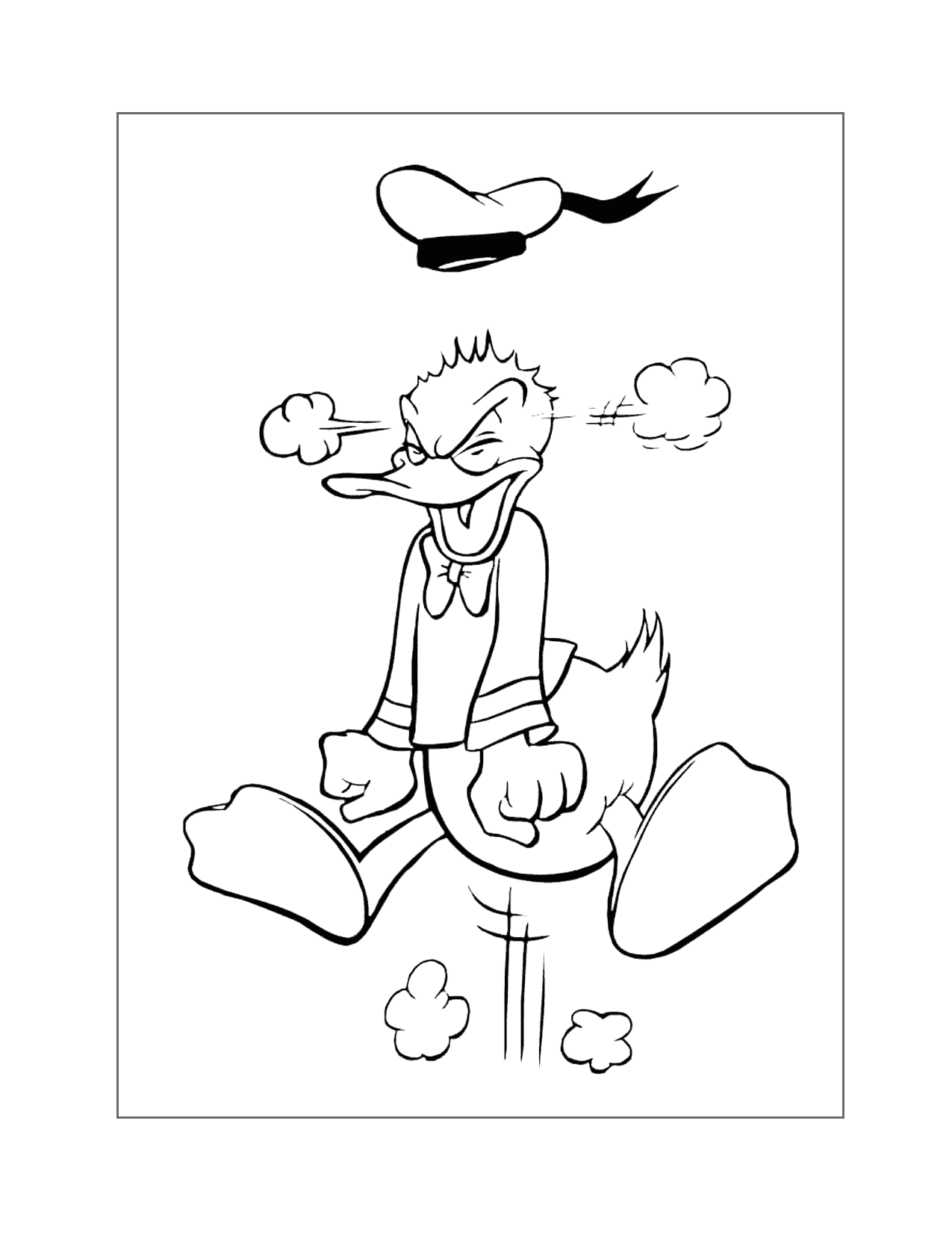 Donald Duck Blows His Top Coloring Page