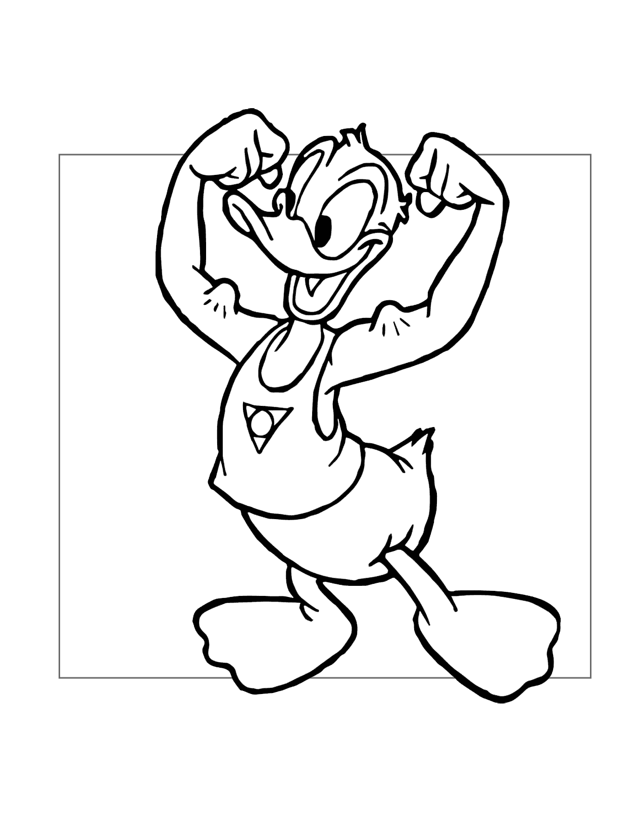 Donald Duck Bodybuilder Coloring Page