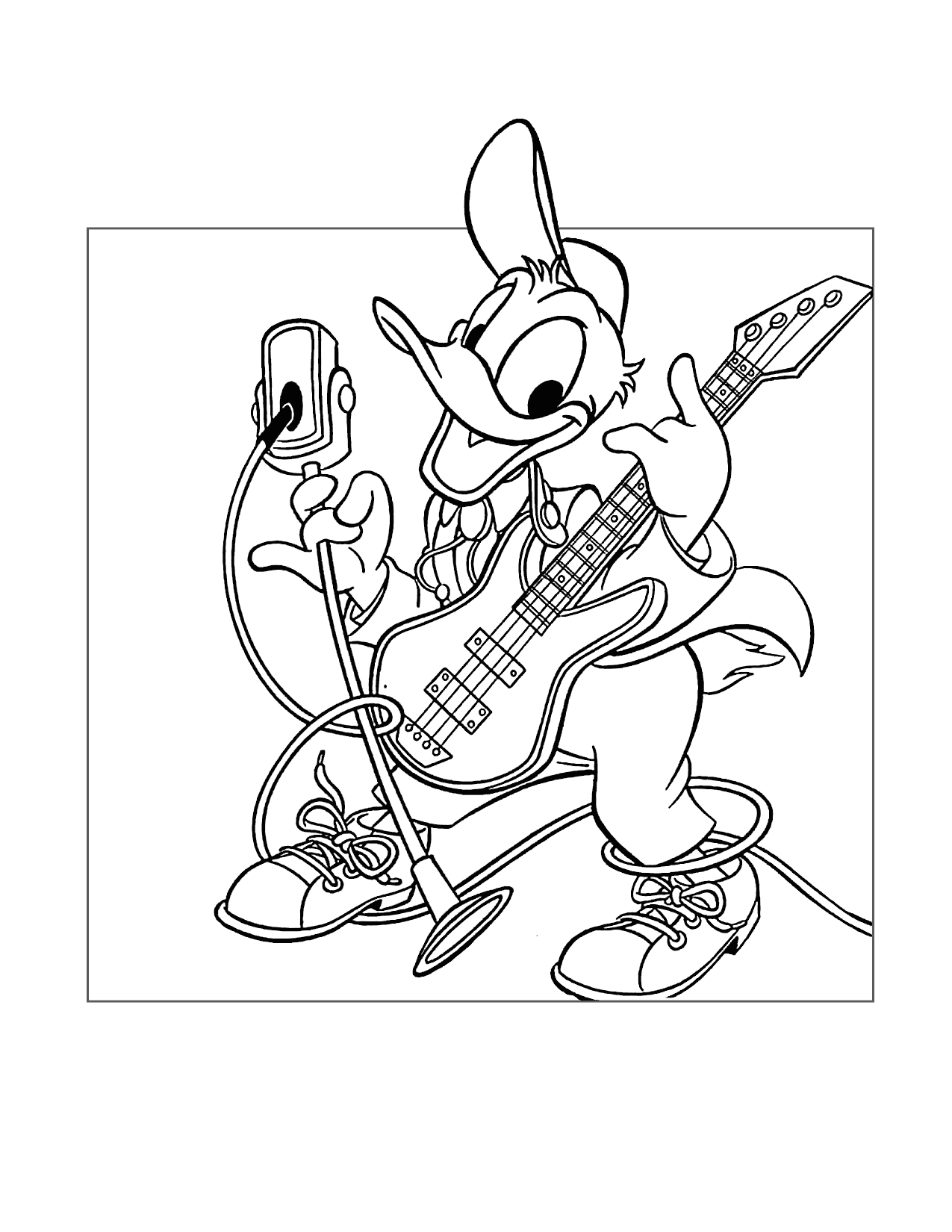 Donald Duck Musician Coloring Page