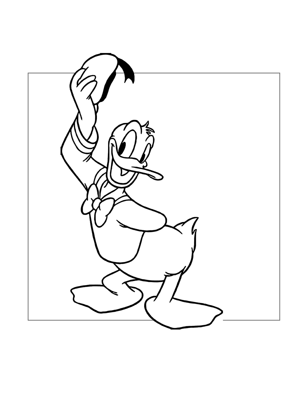 Donald Duck Tips His Hat Coloring Page