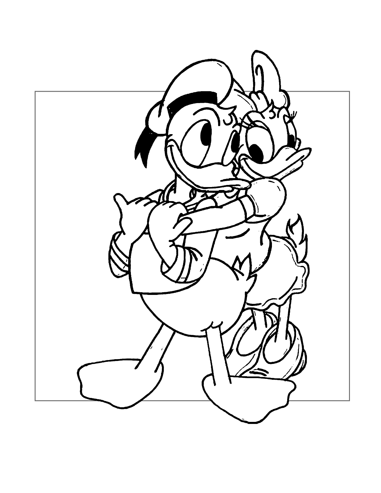 Donald And Daisy Duck Coloring Page