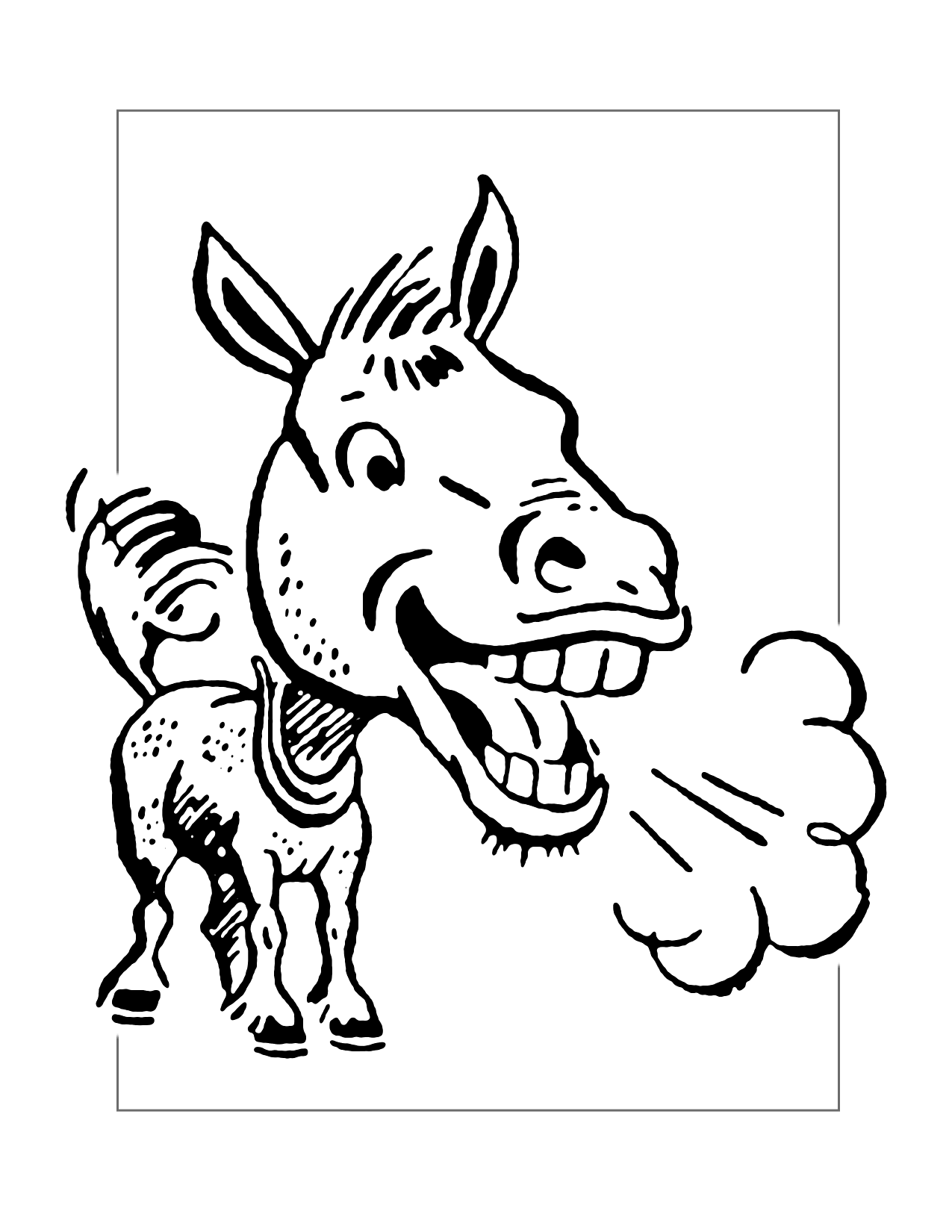 Donkey Braying Coloring Page