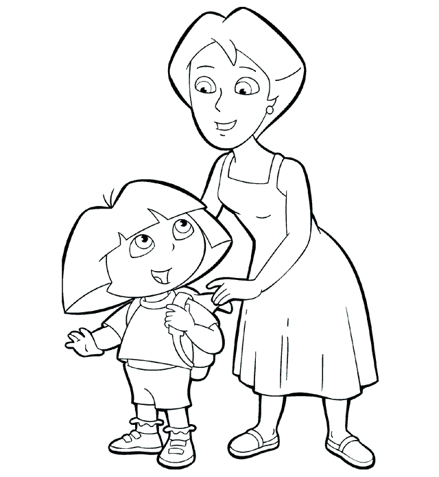 Dora Mothers Day Coloring Pages