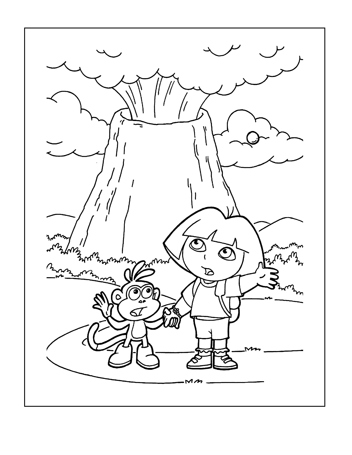 Dora Volcanic Eruption Coloring Pages