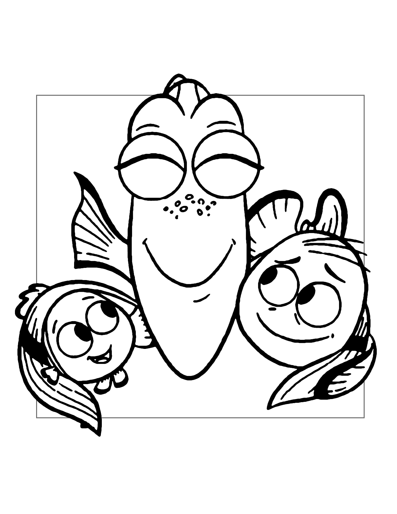 Dory And Nemo And Marlin Coloring Page