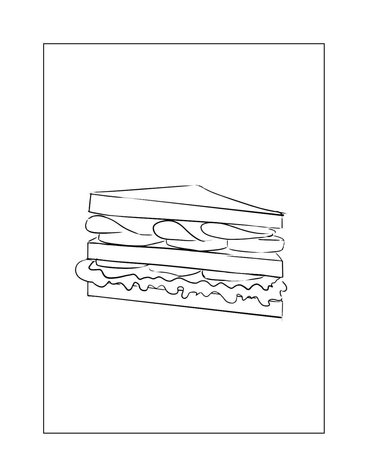 Double Stacked Sandwich Coloring Page
