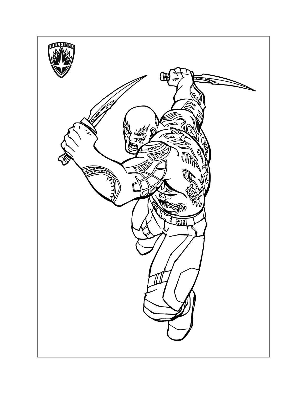 Drax Guardians Coloring Page