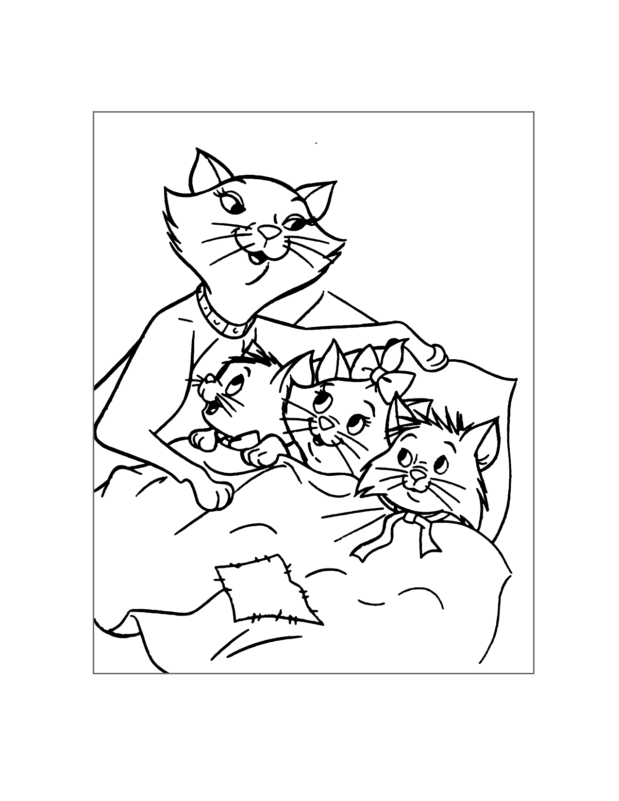 Duchess Puts Her Babies To Bed Coloring Page