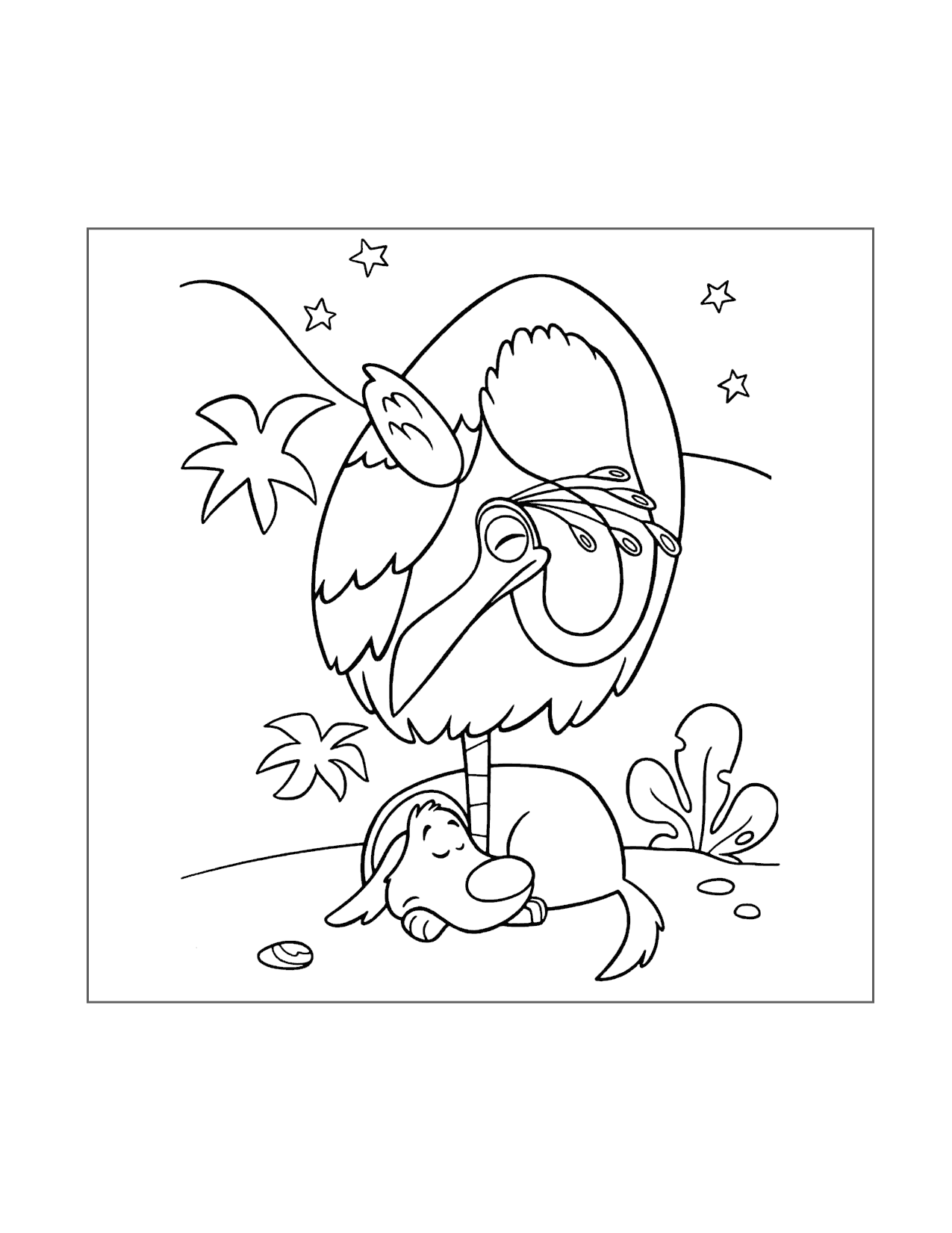 Dug And Kevin Sleep Up Coloring Page